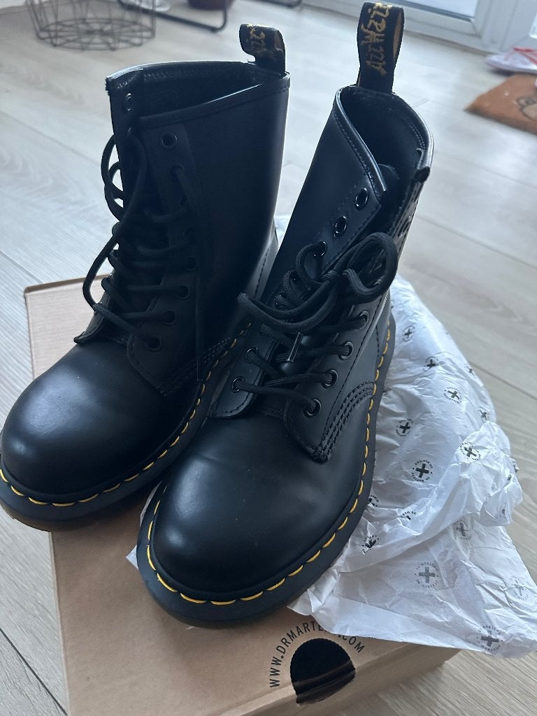 Dr. Martens 1460 — Black Smooth Leather - 36, Ophalen, Zwart, Lage of Enkellaarzen, Dr. Martens