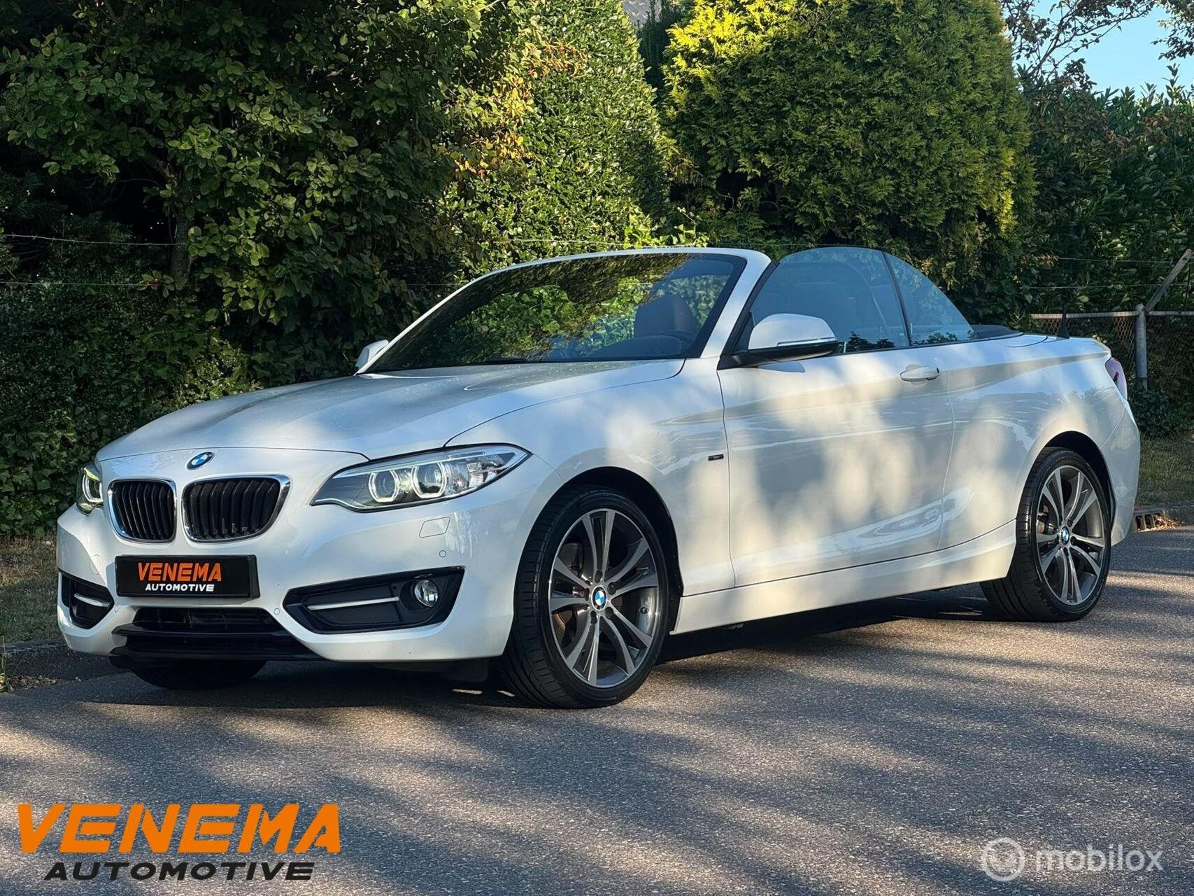BMW 220i Sport Exec Cabrio Xenon/Navi/Cruise/Windsch/18"LM, Auto's, Gebruikt, 4 cilinders, 4 stoelen, Leder en Stof