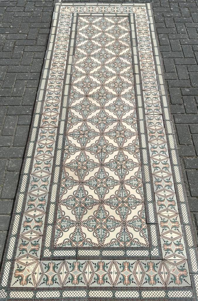 Antieke keramiek tegels 6,5m2 gang, Doe-het-zelf en Verbouw, Tegels, Gebruikt, Keramiek, Ophalen of Verzenden, Minder dan 20 cm