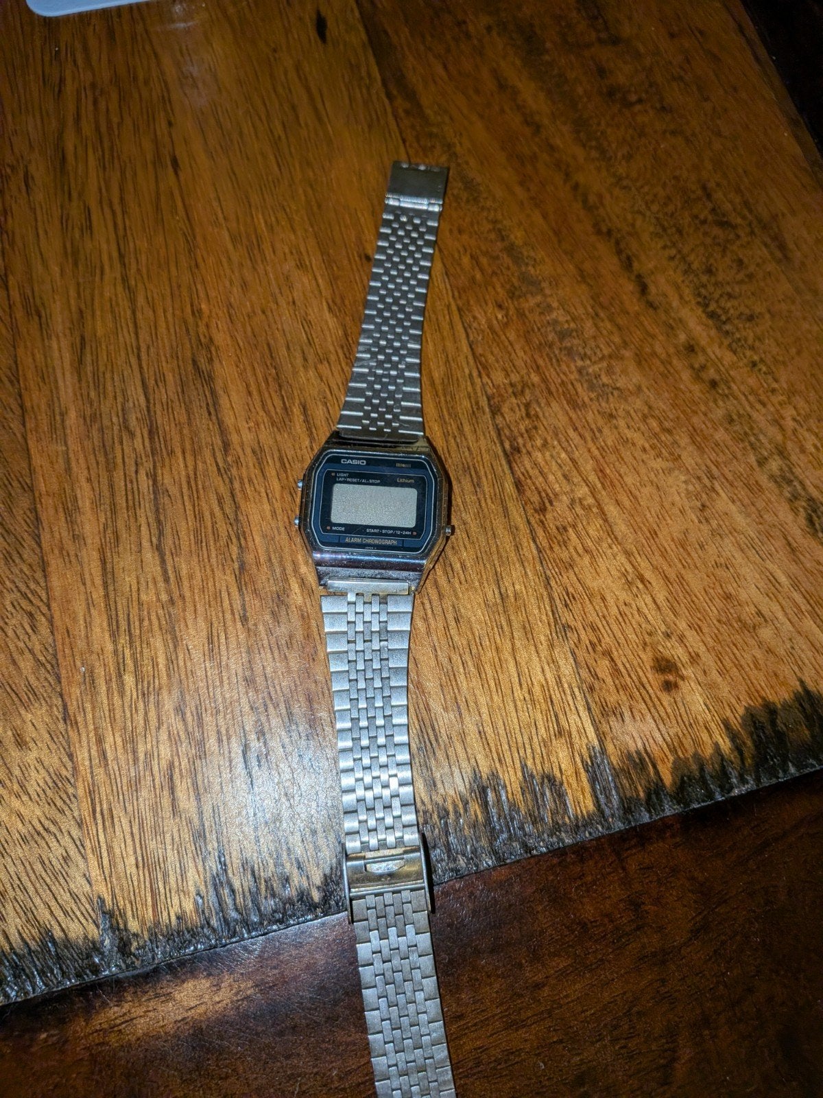 Casio A153 (module 595) vintage digitaal horloge, Alarm Chro, Ophalen of Verzenden, Gebruikt, Staal, Overige merken