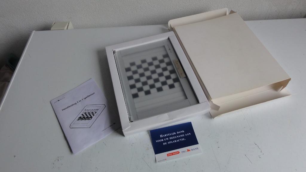 ING 3 in 1 spellenset, schaken, backgammon, solitaire, Antiek en Kunst, Ophalen of Verzenden