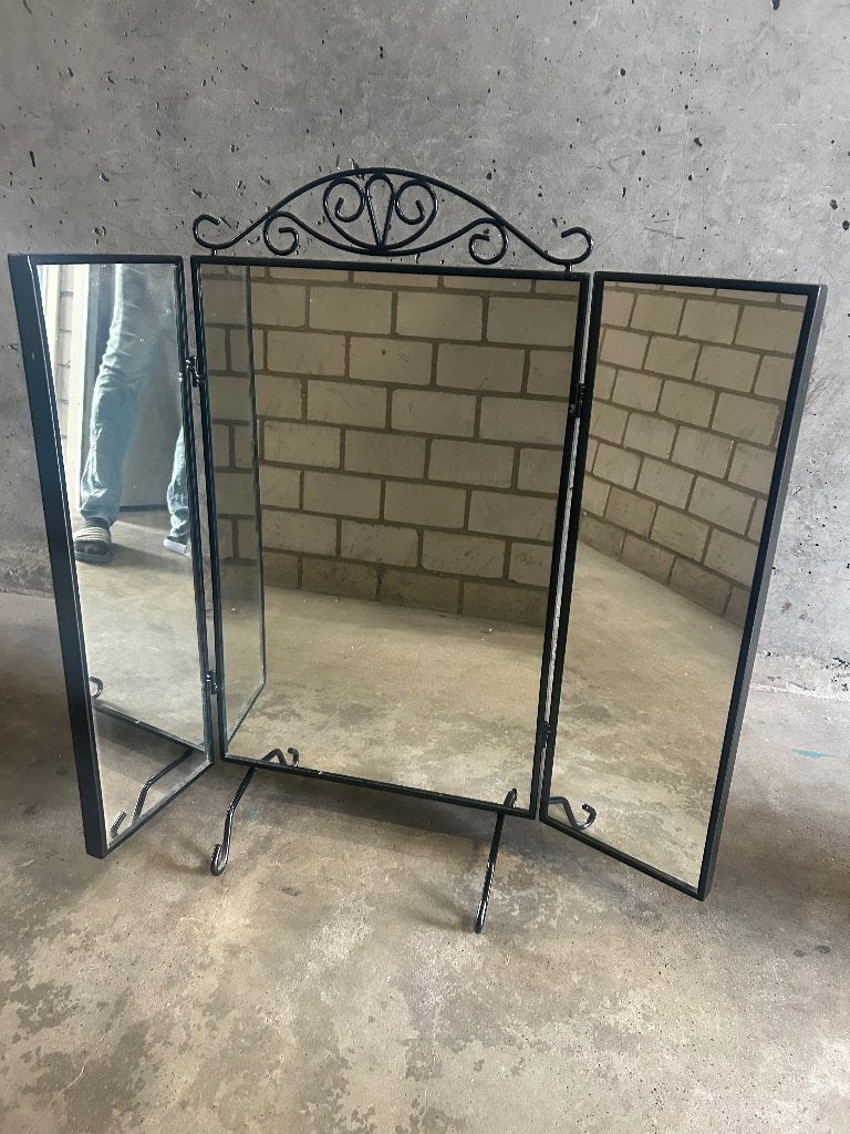 Drieluik spiegel 80 x 74 cm, Ophalen, Zo goed als nieuw, Minder dan 100 cm, Rechthoekig