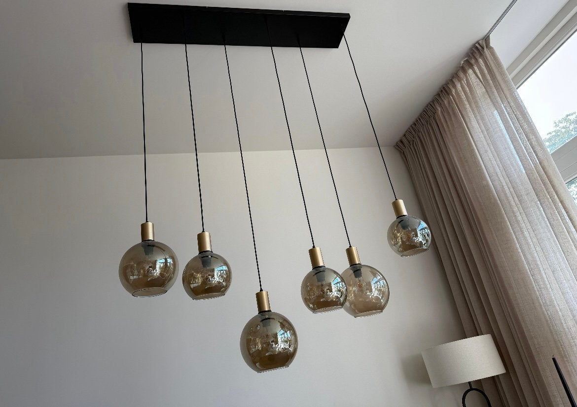 Masterlight Bounty hanglamp met 6 bollen, Huis en Inrichting, Lampen | Hanglampen, Ophalen, Zo goed als nieuw, 75 cm of meer