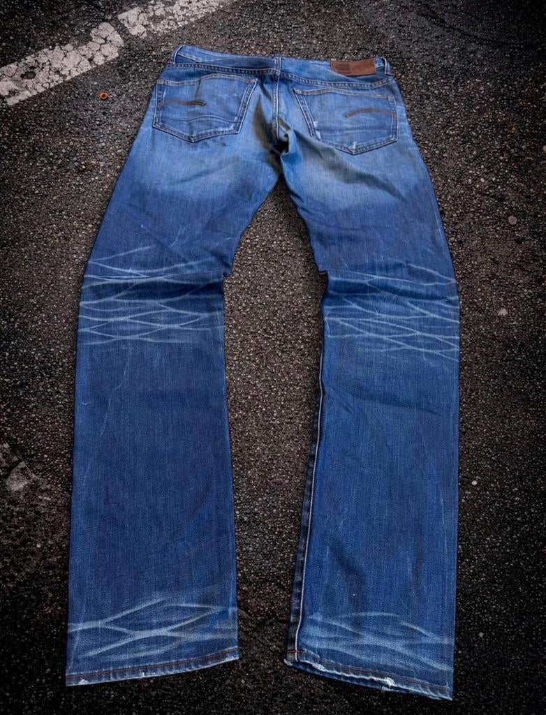 G-Star RAW 3301 Slim Jeans W34 L36 Faded Blue, Kleding | Heren, Ophalen of Verzenden, Gedragen, Blauw, W33 - W34 (confectie 48/50)