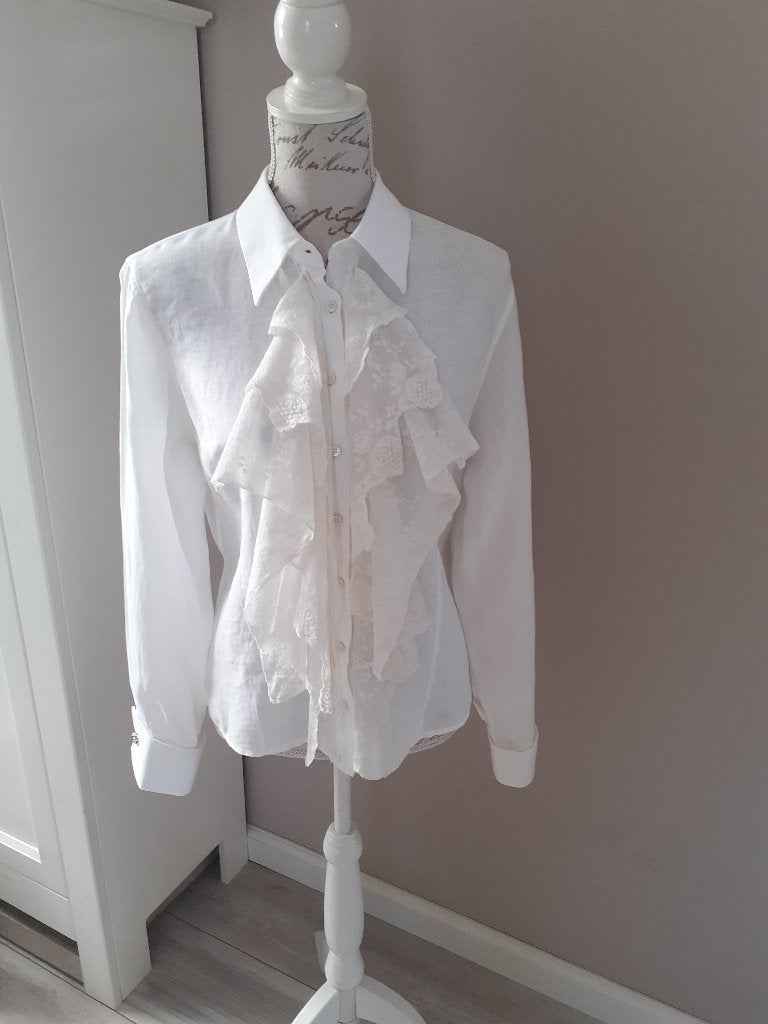 Prachtig off-white blouse, kant,ERNY vR, maat 42, Wit, Maat 42/44 (L), Ophalen of Verzenden, Zo goed als nieuw