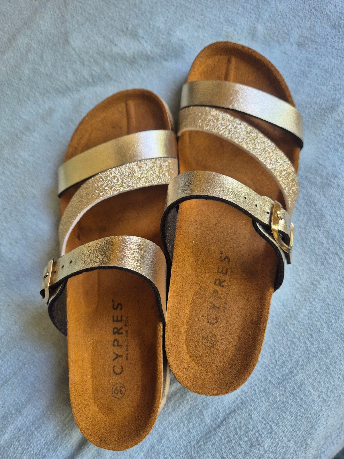Sandalen Cypres schoenen brons goud maat 39 nieuw, Ophalen of Verzenden, Nieuw, Overige kleuren, Sandalen of Muiltjes