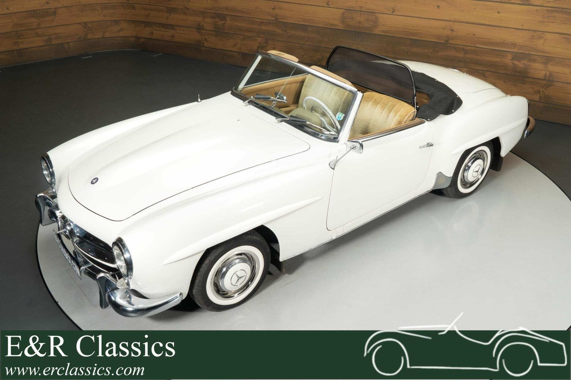 Mercedes 190 SL Cabriolet | 1960, Auto's, Cabriolet, Wit, Mercedes-Benz, Handgeschakeld