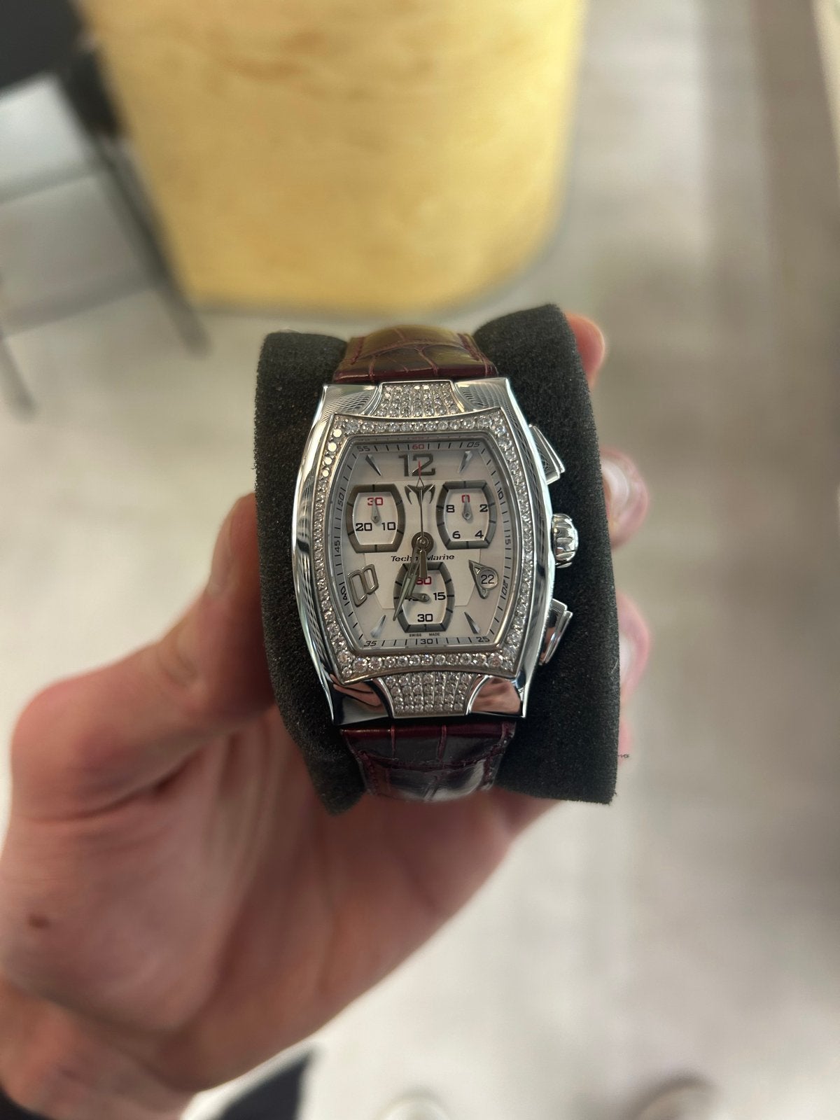 TechnoMarine TechnoSquare Chronograaf TS21353, Overige merken, Leer, Staal, Polshorloge