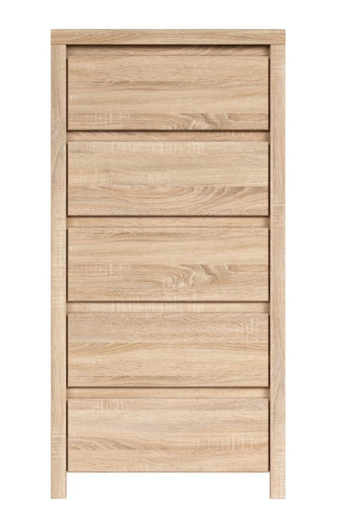 VOORRAAD Halfhoge ladekast Sonoma eiken NIEUW OP = OP!, Voelbare structuur, robuust, modern, landelijk, 5 laden of meer, Nieuw