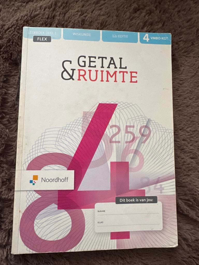Getal & Ruimte Wiskunde VMBO-KGT deel 1 12e editie, Ophalen of Verzenden, Gelezen, VMBO, Wiskunde A