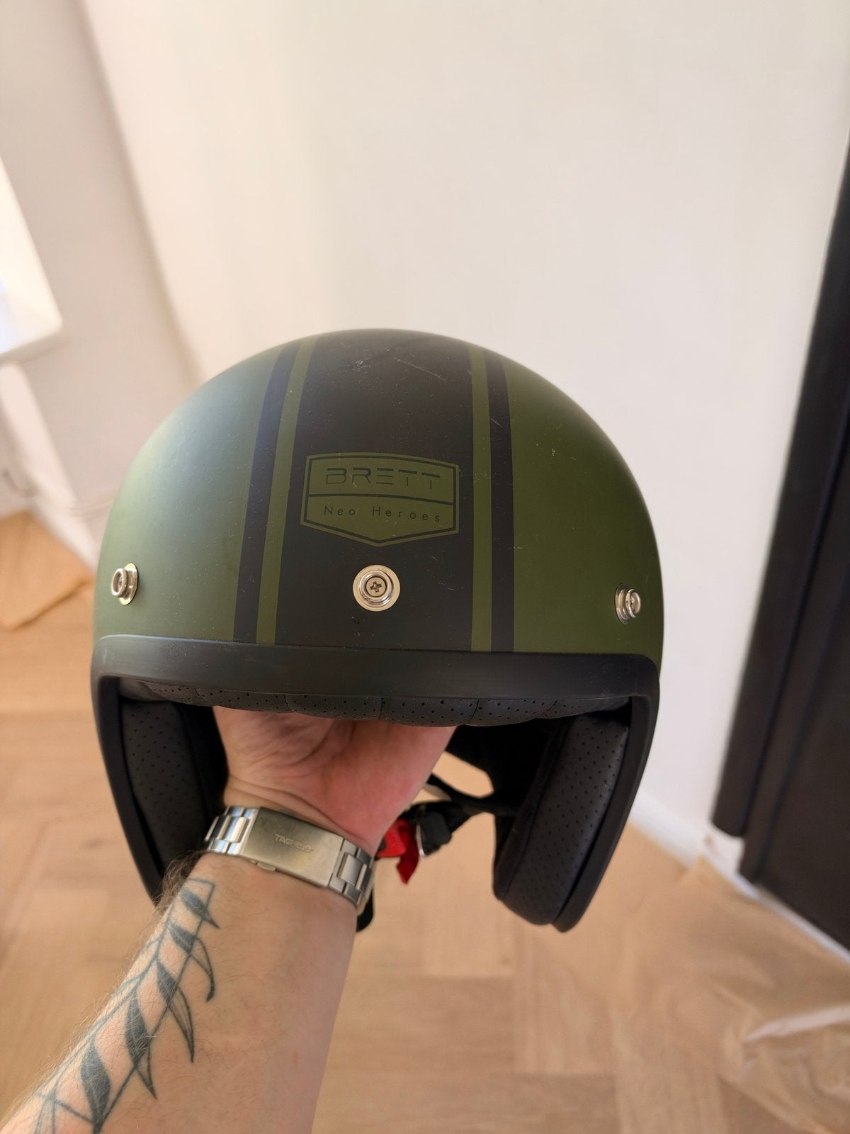 Groene helm - Brett Neo Heroes, Motoren, Overige merken, M, Heren, Jethelm