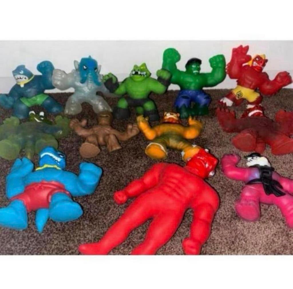 Goo Jit Zu Stretch Speelfiguren Pakket - Diverse Helden, Kinderen en Baby's, Speelgoed | Actiefiguren, Zo goed als nieuw, Ophalen of Verzenden
