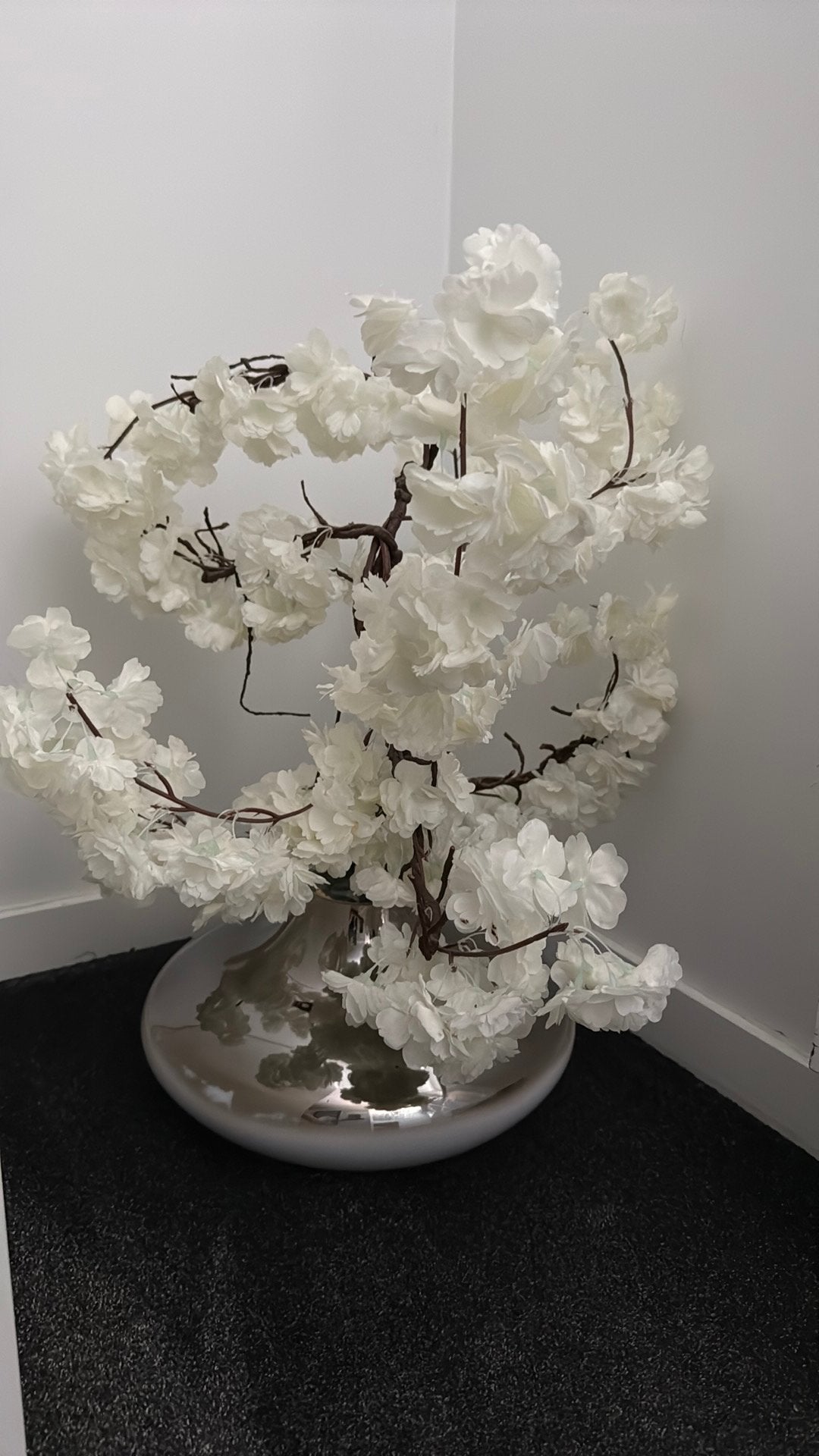 Witte bloesem met vaas, Ophalen, Binnen, Gebruikt, Wit