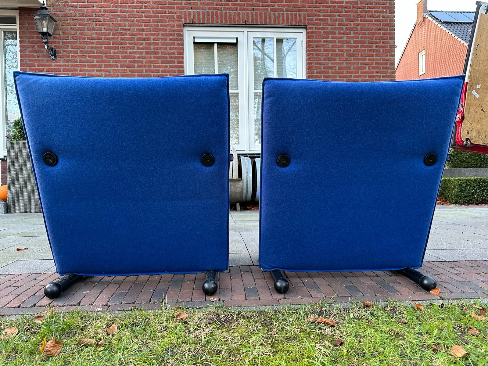 Set van 2 Arflex Delfino stoelen - Vintage Design, Huis en Inrichting, Stoelen, Gebruikt, Twee, Blauw, Gijpsvintage