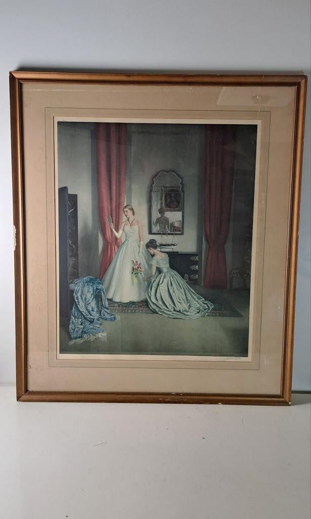 Colograph 'Her First Balldress' door Leonard Campbell Taylor, Antiek en Kunst, Kunst | Schilderijen | Klassiek, Ophalen of Verzenden