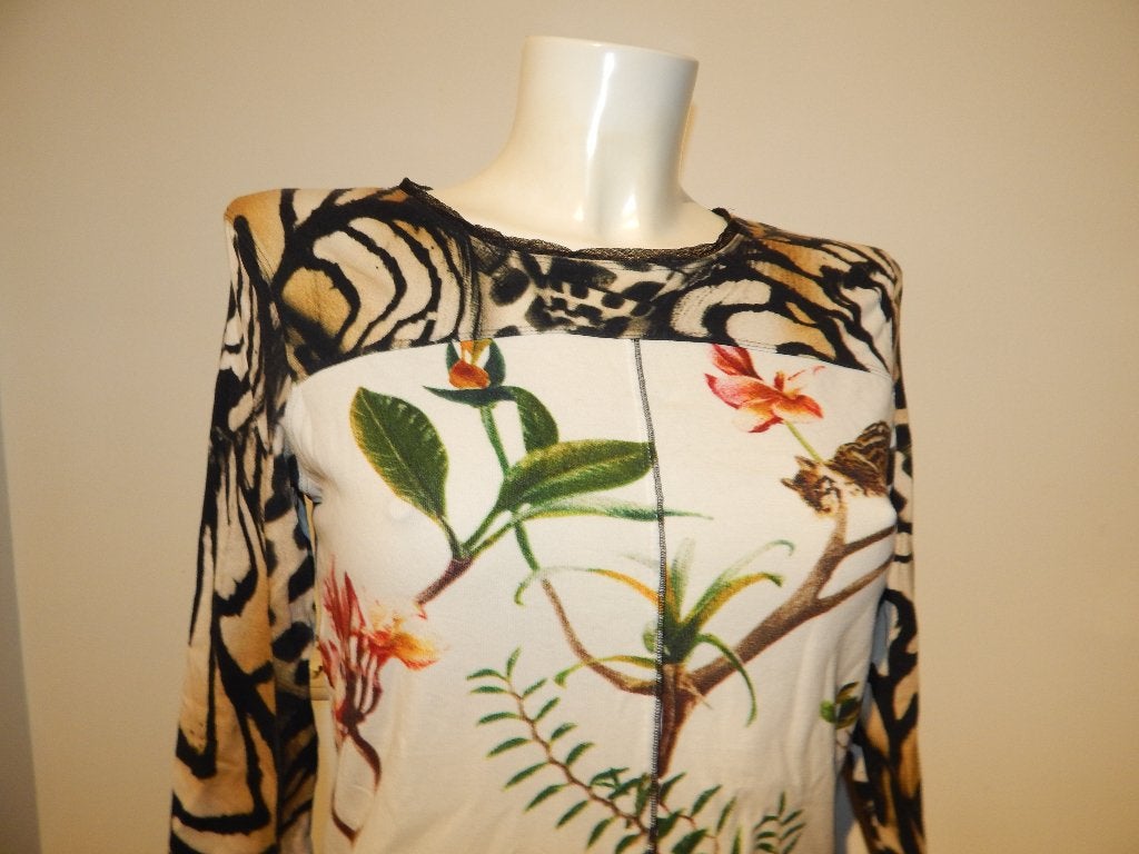 Marccain vintage shirt bloemen dieren animal print n3, Maat 38/40 (M), Lange mouw, Gedragen, Marccain