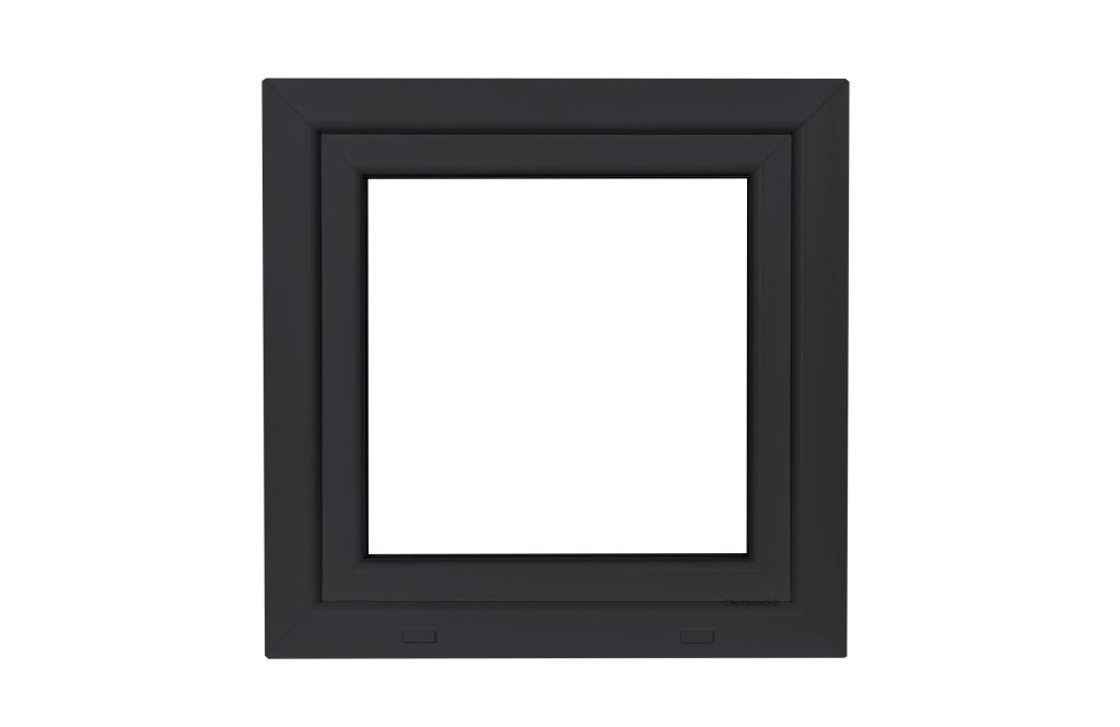 Kunststof Kozijn Draaikiep 60 X 60 Cm Mat Zwart RAL 9005, Doe-het-zelf en Verbouw, Kozijnen en Schuifpuien, Niet ingevuld, Kunststof