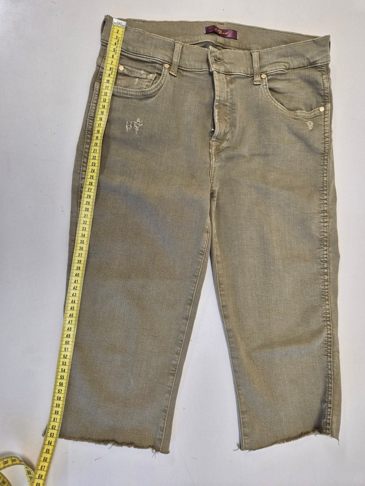 7 For All Mankind Kniebroek Army Groen Maat 29, 7 For All Mankind, Ophalen of Verzenden, Groen
