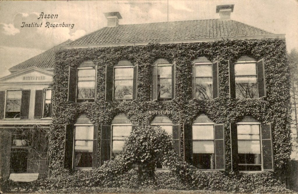 Assen - Instituut Rozenburg - Gevel, Ophalen of Verzenden, Voor 1920, Gelopen, Drenthe