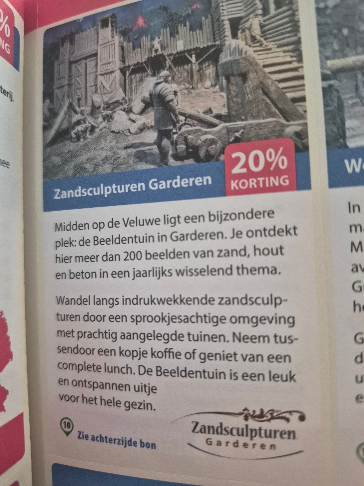 Zandsculpturen garderen 20%, Tickets en Kaartjes, Eén persoon, Kortingsbon