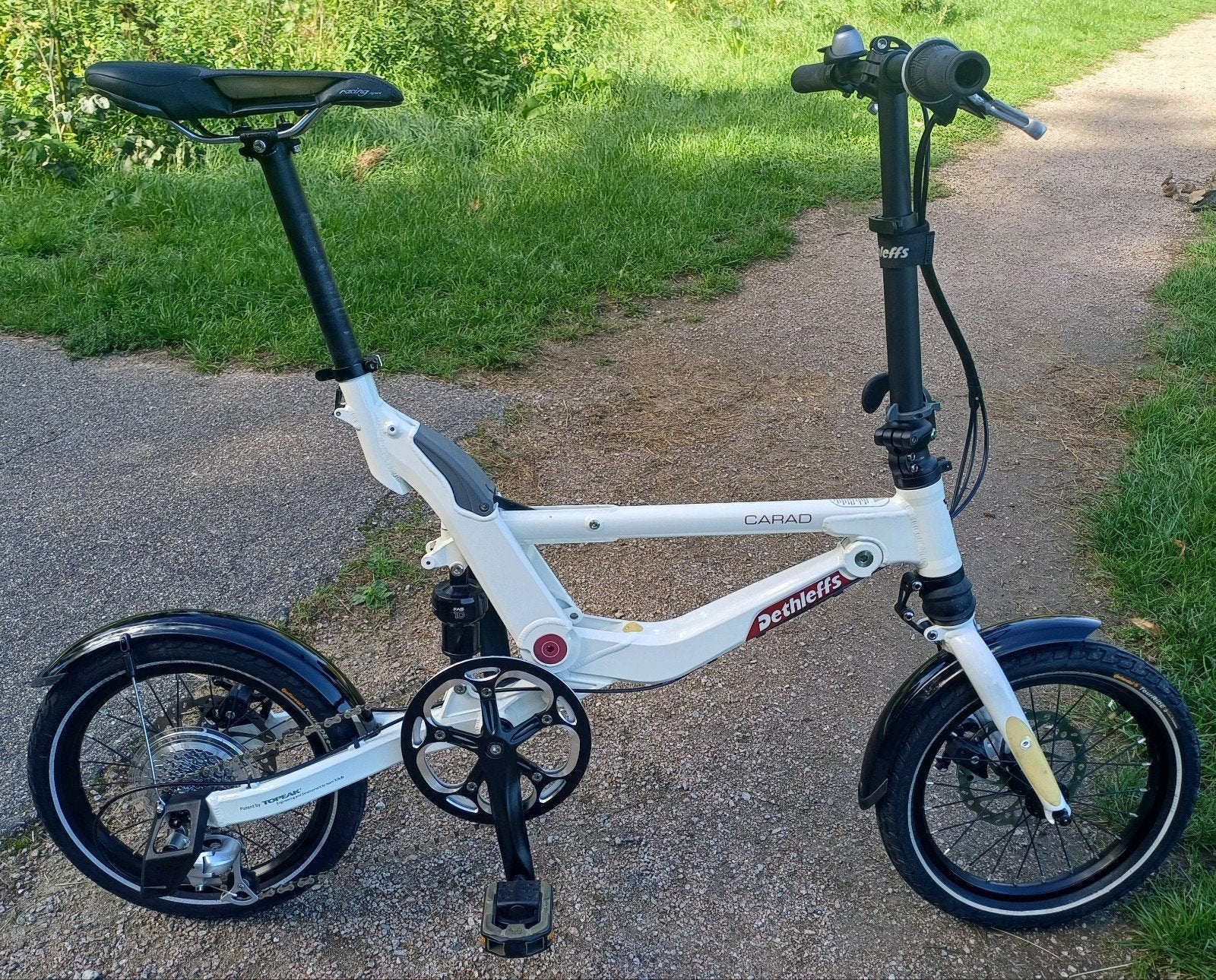 Dethleffs vouwfiets z.g.a.n, Fietsen en Brommers, 16 tot 18 inch, Versnellingen, Zo goed als nieuw, Totaal opvouwbaar