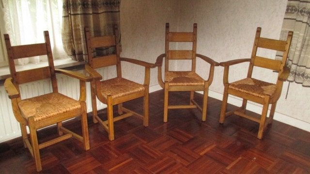 Stoeltjes, Oud Boeren Stijl, Gebruikt, Bruin, Ophalen of Verzenden