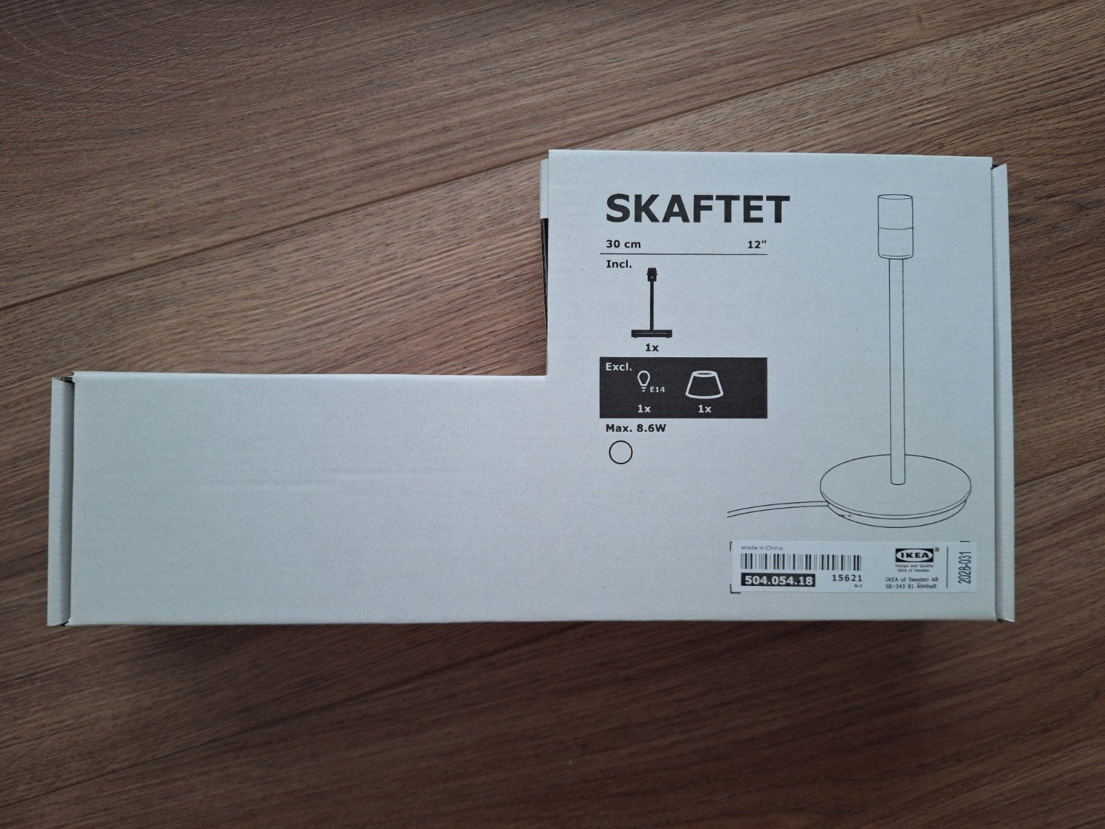 Nieuw in verpakking: Ikea Skaftet lampvoet wit, 30 cm, Huis en Inrichting, Lampen | Tafellampen, Ophalen, 30 cm, E14 (klein), Nieuw