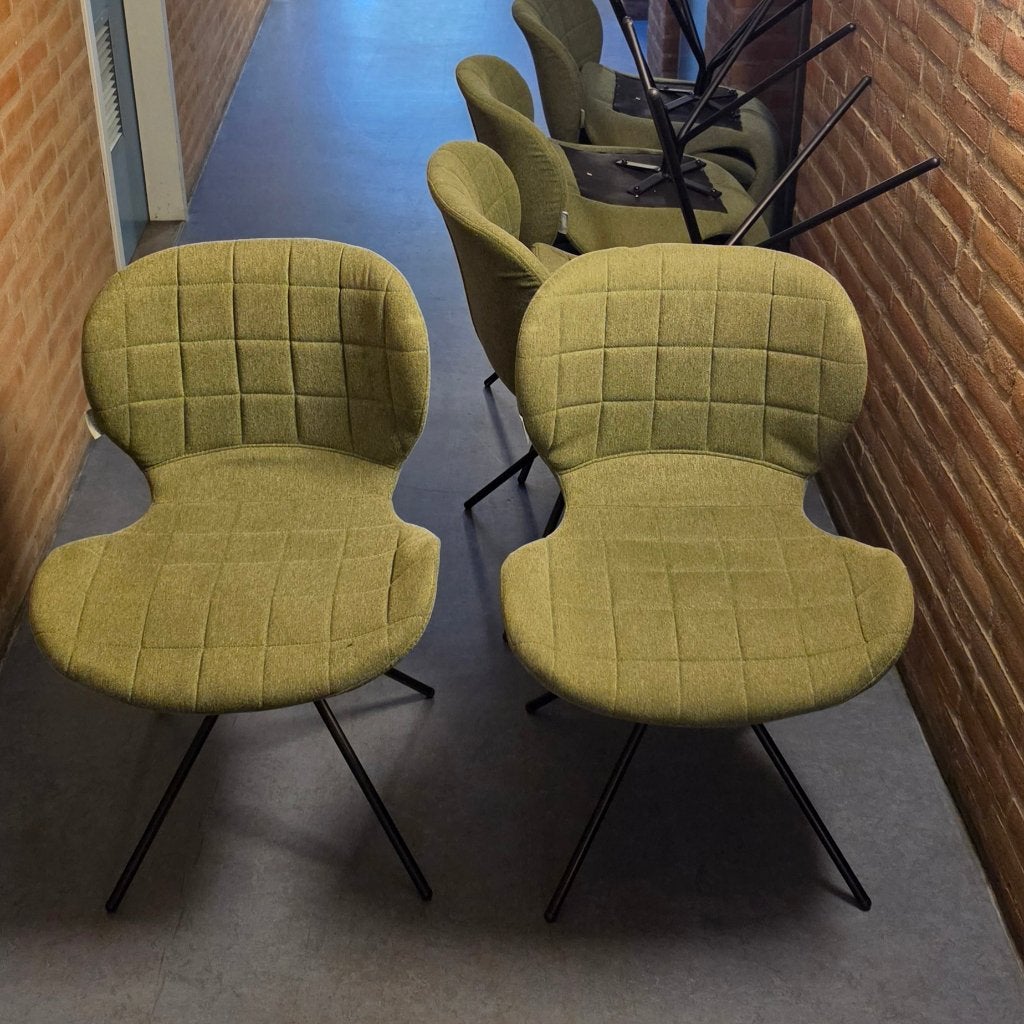 Groene Eetkamerstoelen / Vergaderstoelen – 6 Stuks, Huis en Inrichting, Stoelen, Ophalen, Overige kleuren, Zo goed als nieuw, Stof