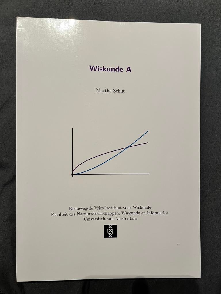 Wiskunde A, Marthe Schut, cursus Wiskunde UVA, Ophalen of Verzenden, Beta, Zo goed als nieuw, WO