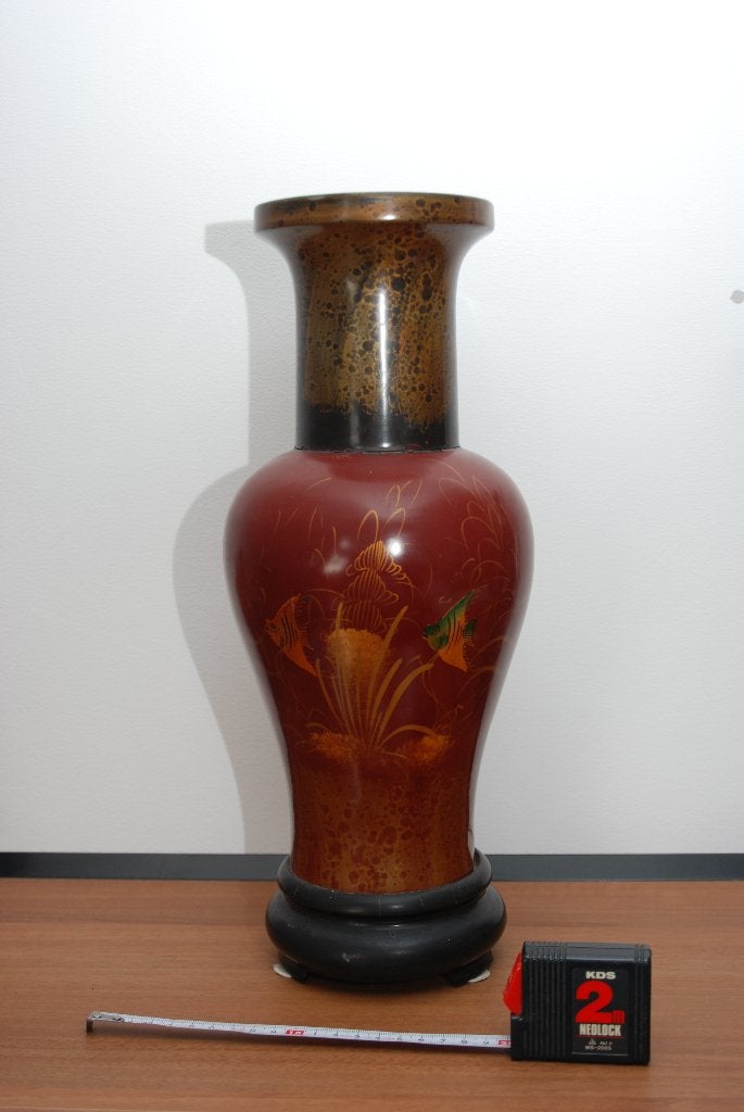 Oosterse lakvaas, Hout, Handgemaakt, Ophalen of Verzenden, China