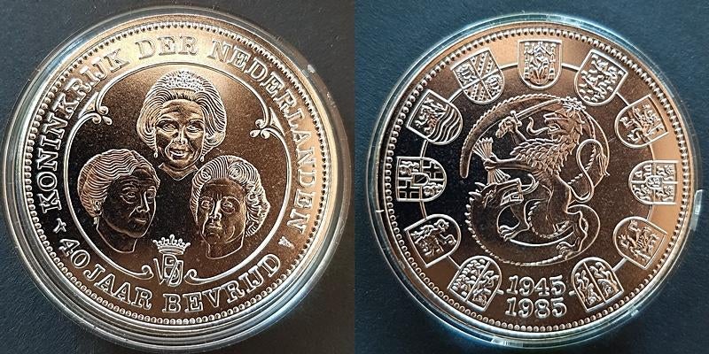 Penning 40 jaar Bevrijding 1985 NMS, Postzegels en Munten, Penningen en Medailles, Verzenden, Overige materialen, Nederland
