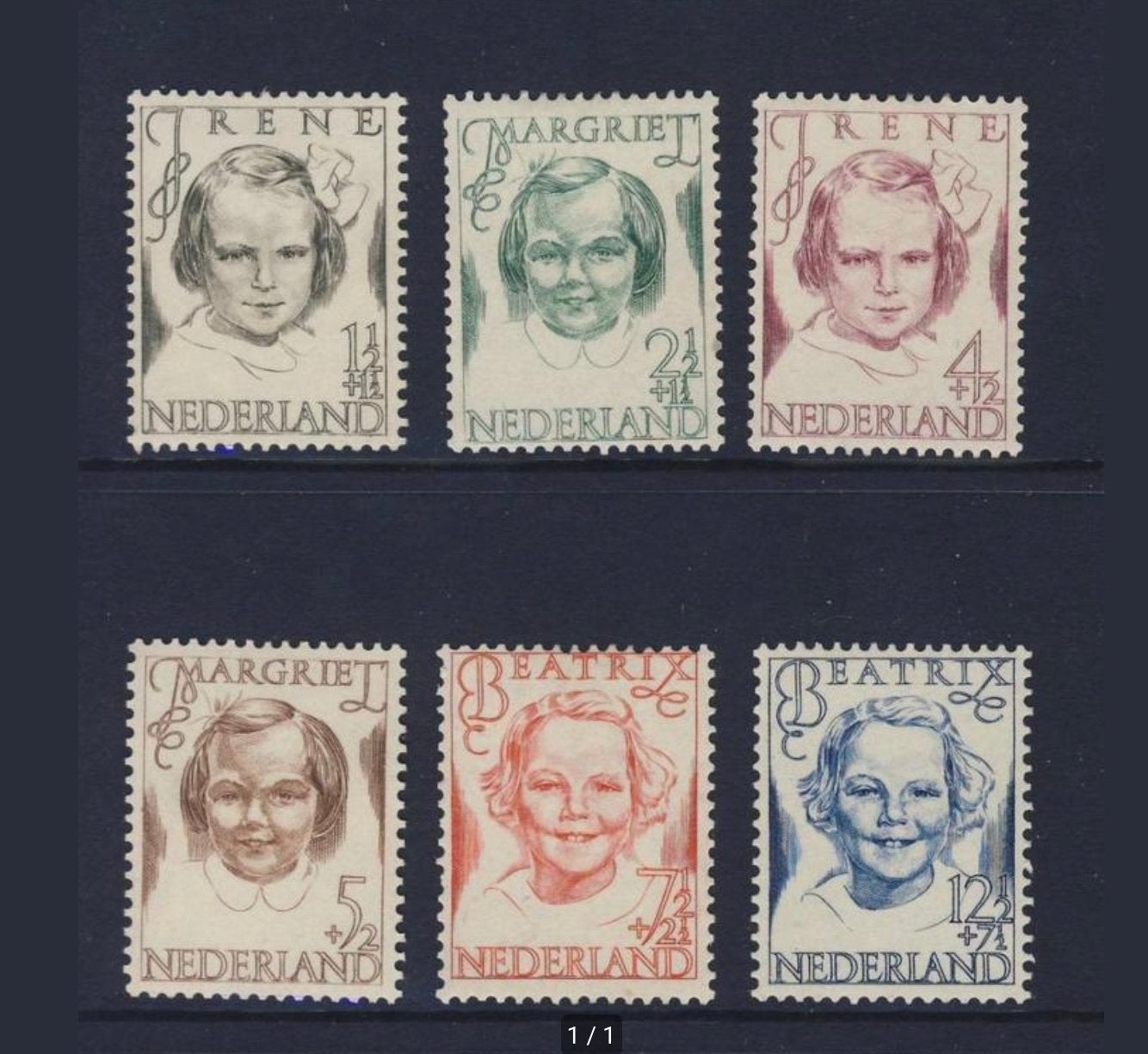 Prinsessenzegels 1946, Postfris  NVPH 454 - 459, Postzegels en Munten, Postzegels | Nederland, Verzenden, Na 1940, Postfris