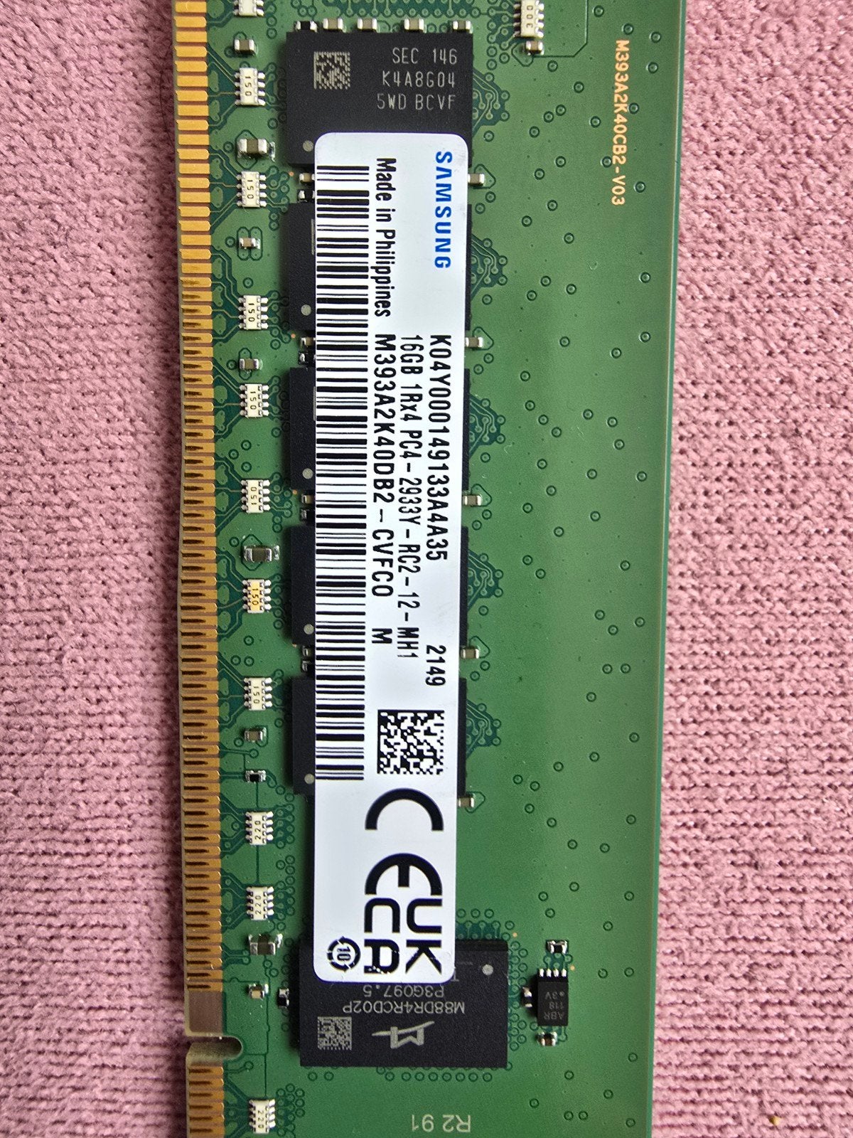 Samsung 16GB DDR4 RAM Geheugenmodule 2933MHz, Ophalen, Gebruikt, Server, DDR4