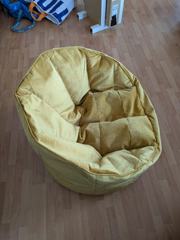 icon Beanbag Sirena - Velvet Beanbag - Yellow, Huis en Inrichting, Zitzakken, Ophalen, Zo goed als nieuw, Geel, Zitzak
