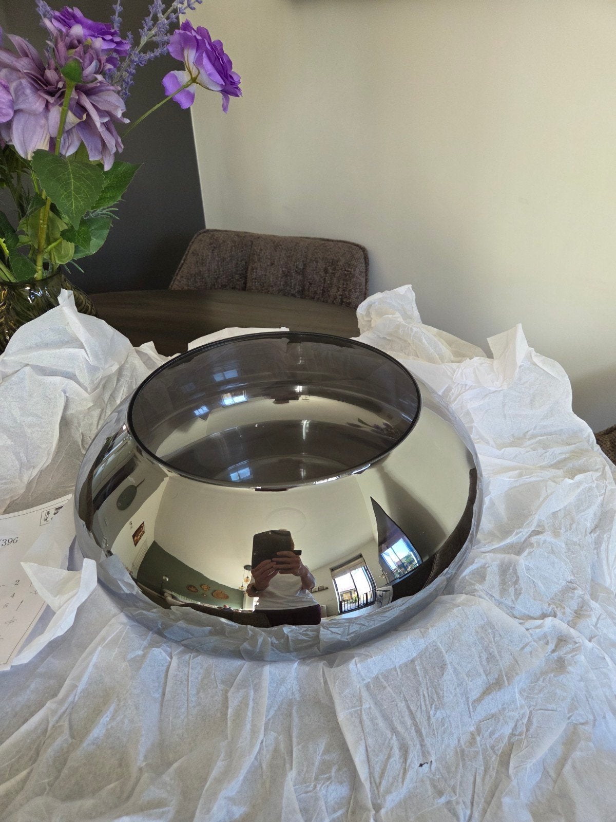 Moderne spiegelende hanglamp - Nieuw in doos, Ophalen, Minder dan 50 cm, Nieuw, Modern, Design, Spiegelend