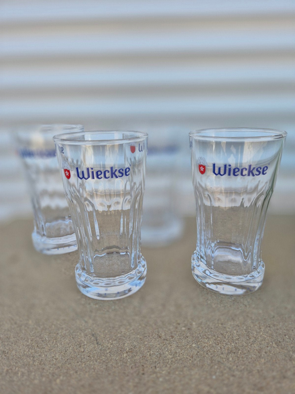 Set van 4 Wieckse bierglazen, Ophalen, Overige merken, Glas, Overige typen