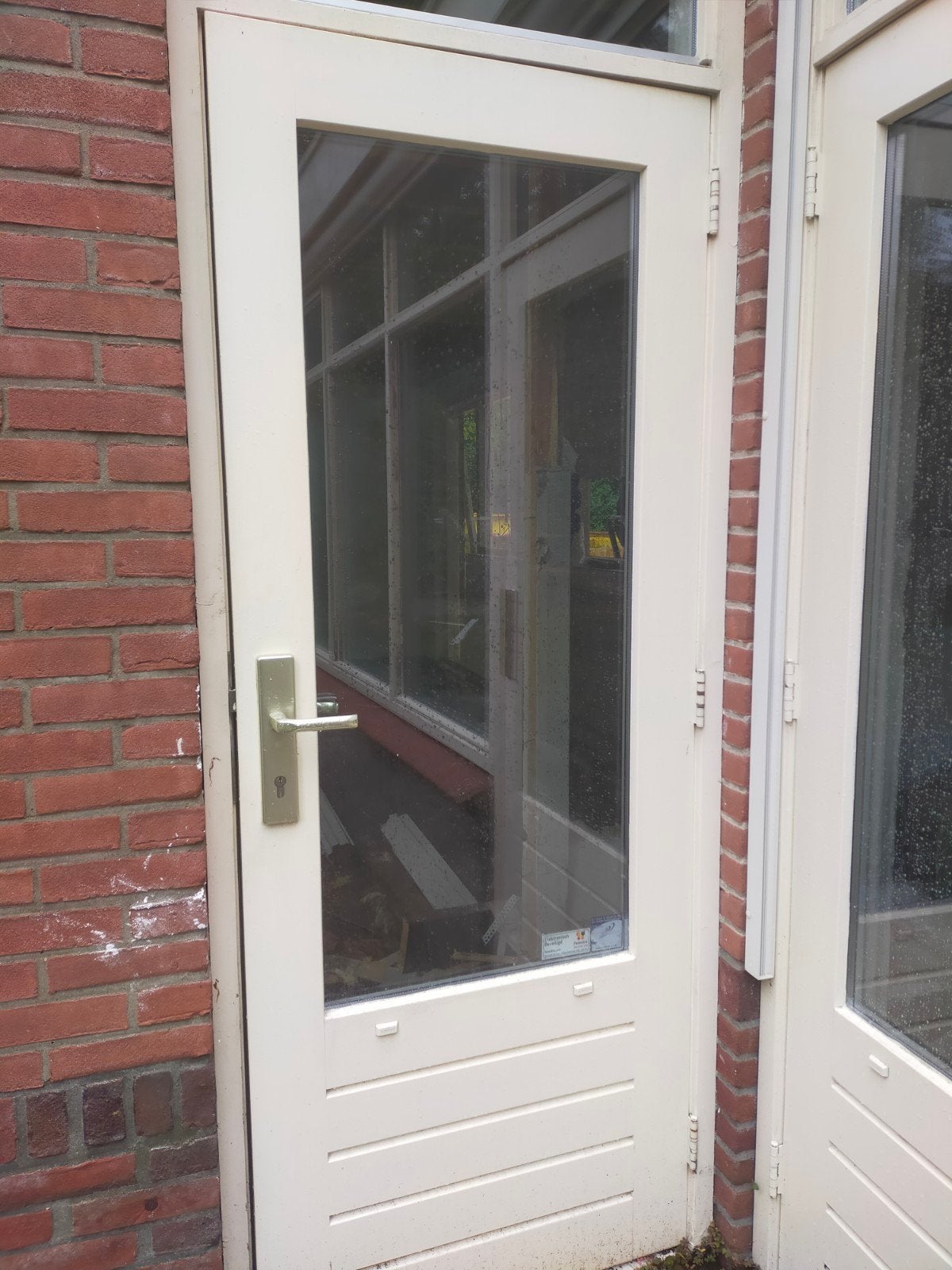 Buitendeur met glas (77x200 cm), Doe-het-zelf en Verbouw, Ophalen, Gebruikt