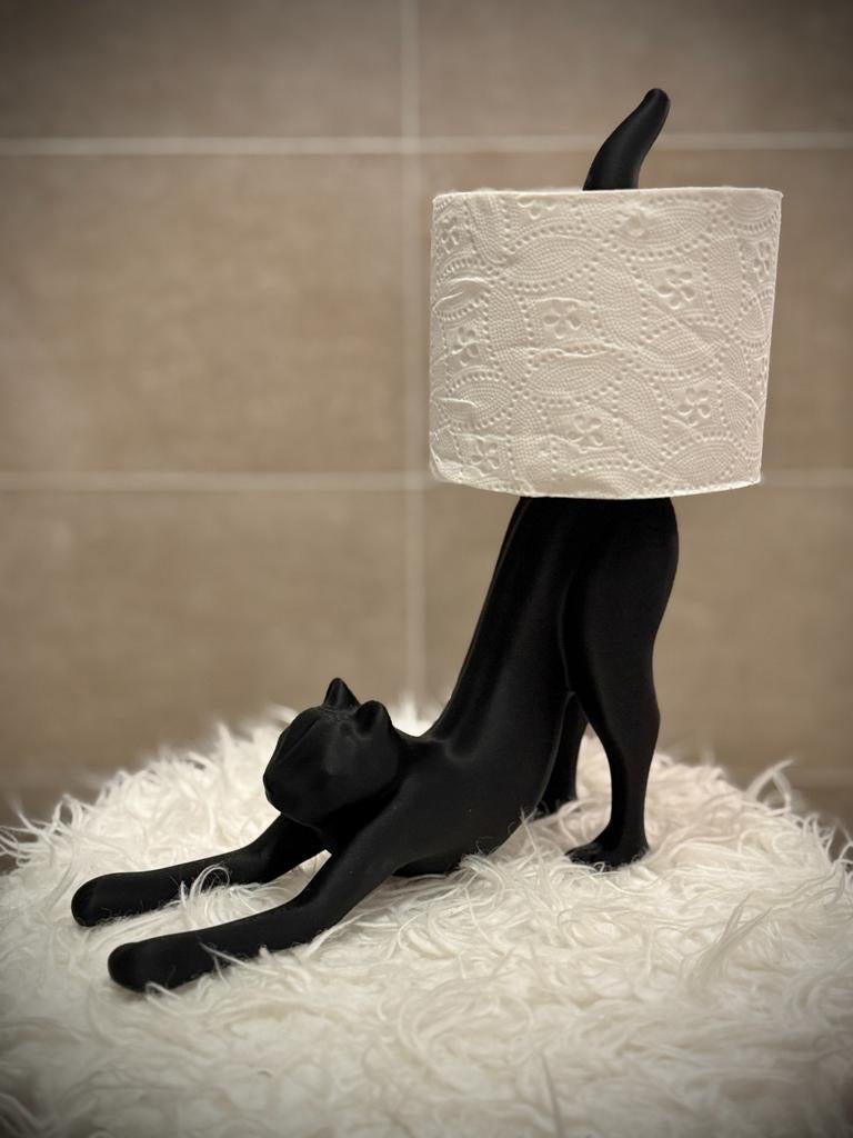 3D Geprinte Kat WC Rol Houder - Zwart, Zwart, Nieuw, Kunststof, Ophalen of Verzenden