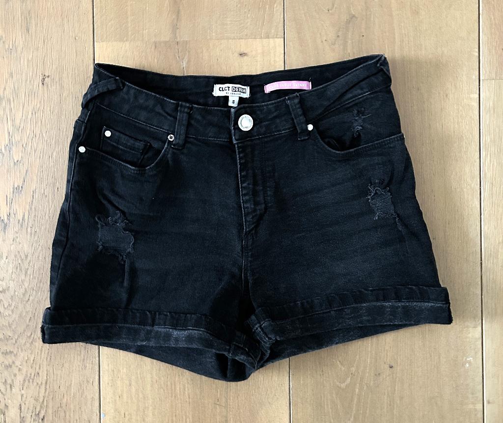 Coolcat zwarte jeans short super skinny maat S, Zwart, W32 (confectie 46) of kleiner, Ophalen of Verzenden, Coolcat