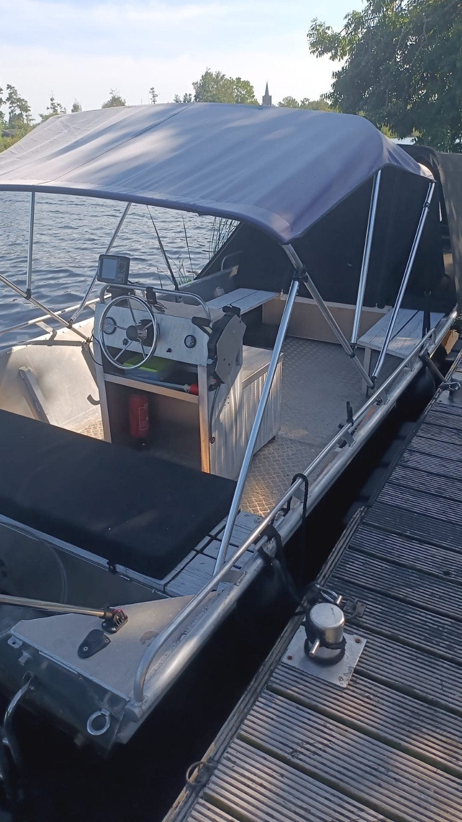 Aluminium jon 6.22 m honda 40 pk begrensd incl tent en bimin, Watersport en Boten, Motorboten en Motorjachten, Buitenboordmotor