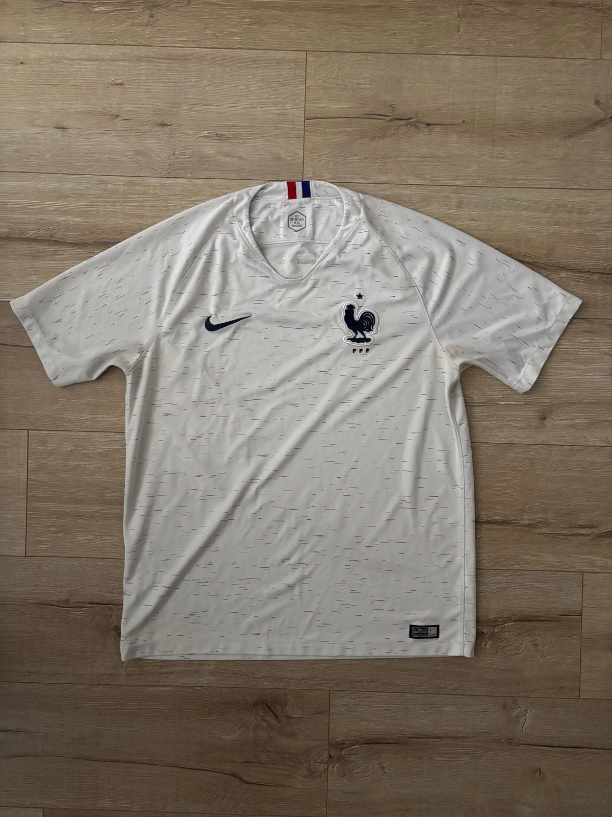 Frankrijk thuisshirt WK 2018 Maat L, Ophalen of Verzenden, Gedragen, Maat 52/54 (L), Wit