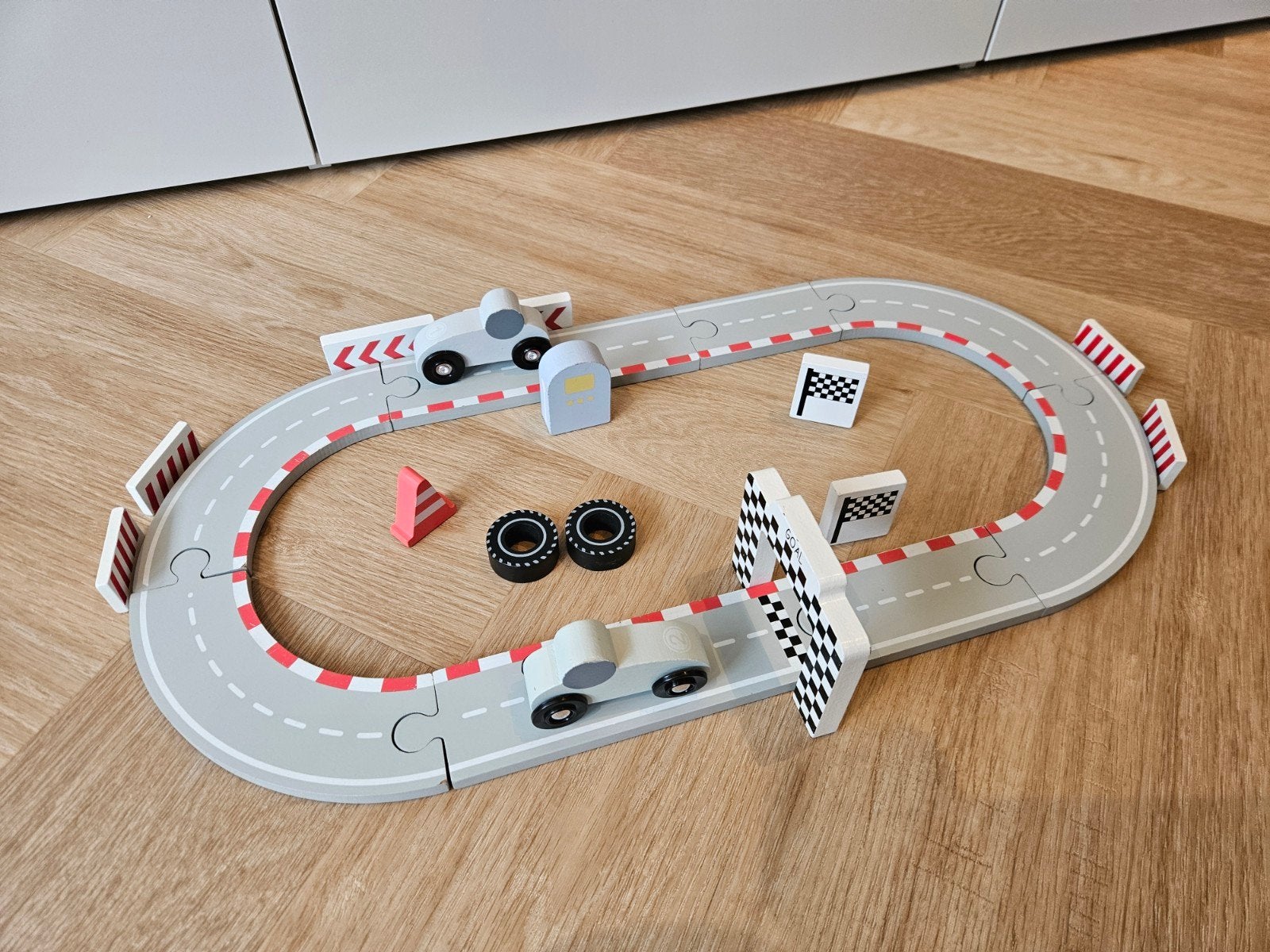 Houten speelgoed racebaan, Handmatig, Ophalen, Overige merken, Racebaan