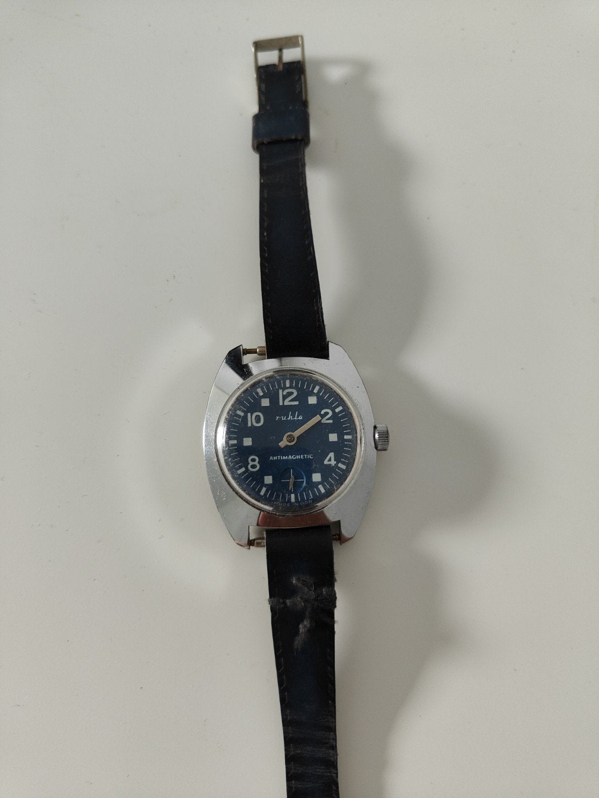 Vintage Ruhla Polshorloge, Overige merken, Staal, Met bandje, Polshorloge