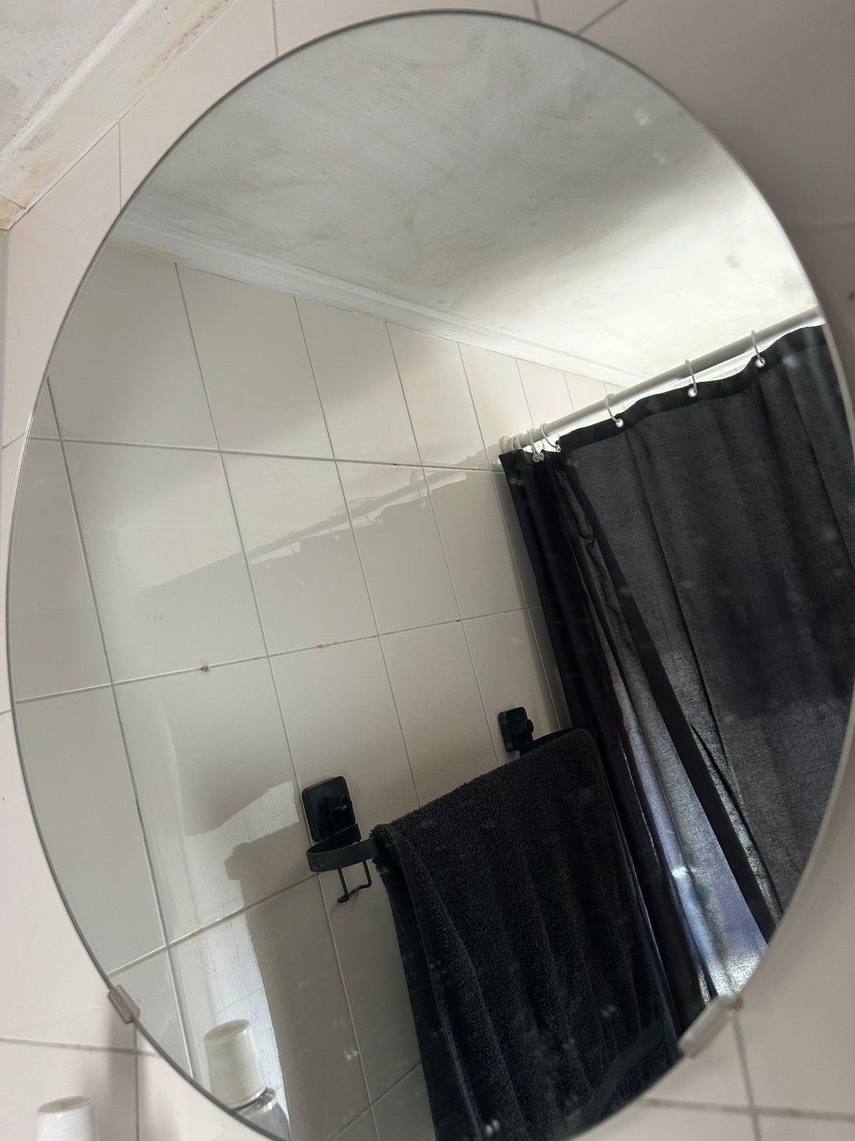 Badkamerspiegel rond, Ophalen, Rond, Zo goed als nieuw, 100 tot 125 cm