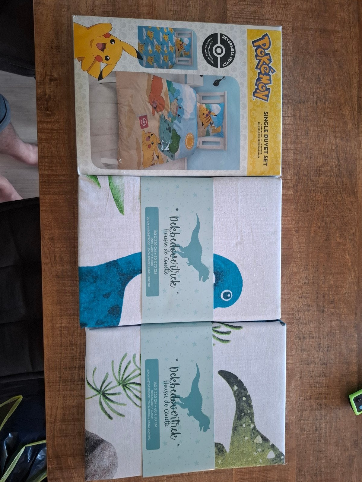3x Nieuwe Eenpersoons Dekbedovertrekken: Pokémon & Dino's, Ophalen