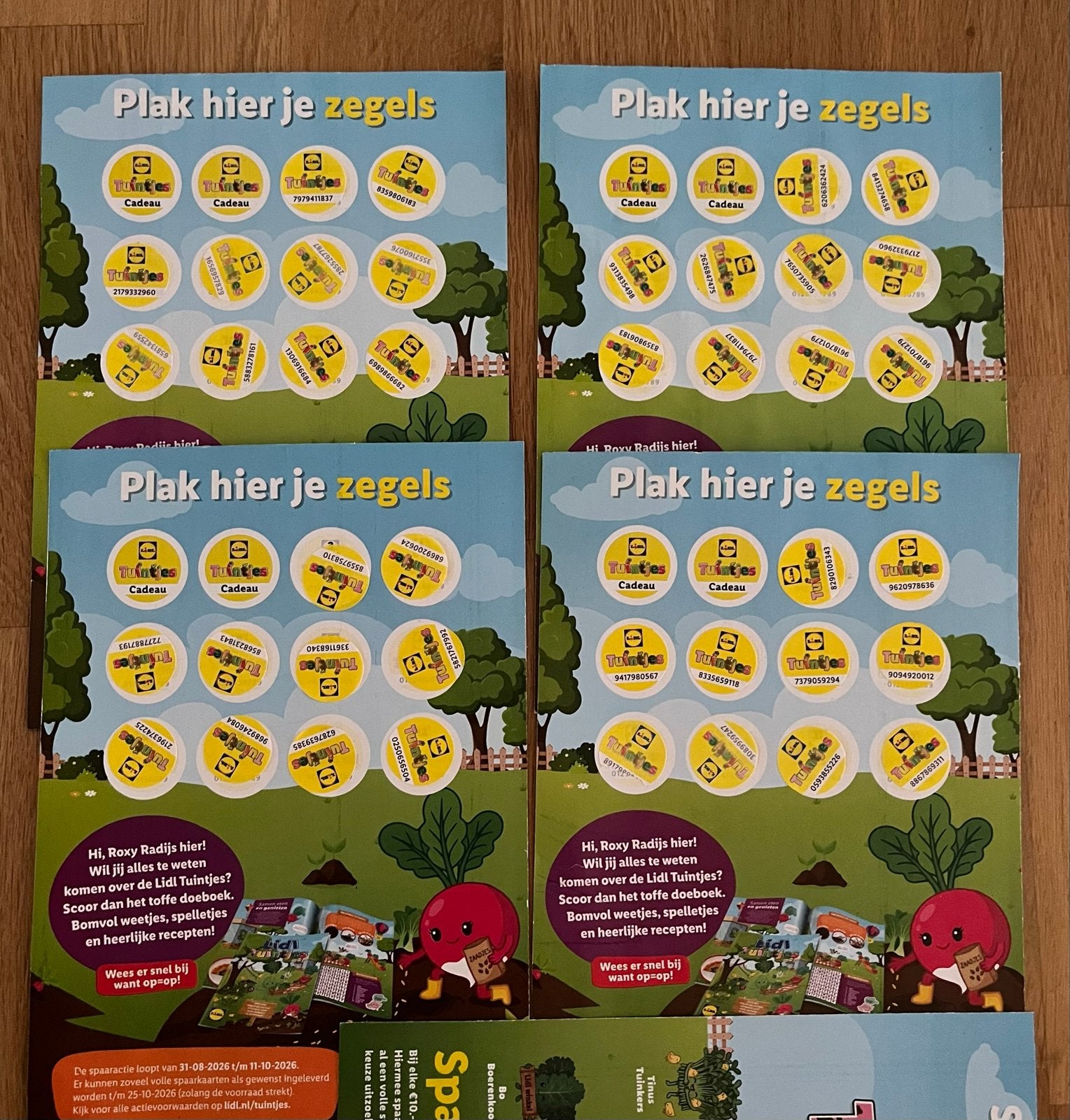 4 stuks Lidl Tuinactie zegels - Lidl Tuinjes, Lidl, Ophalen of Verzenden