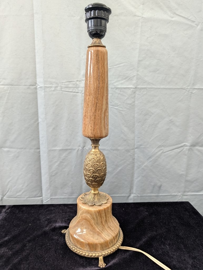 Hollywood Regency Onyx Lampenvoet Messing, Ophalen of Verzenden, Brons