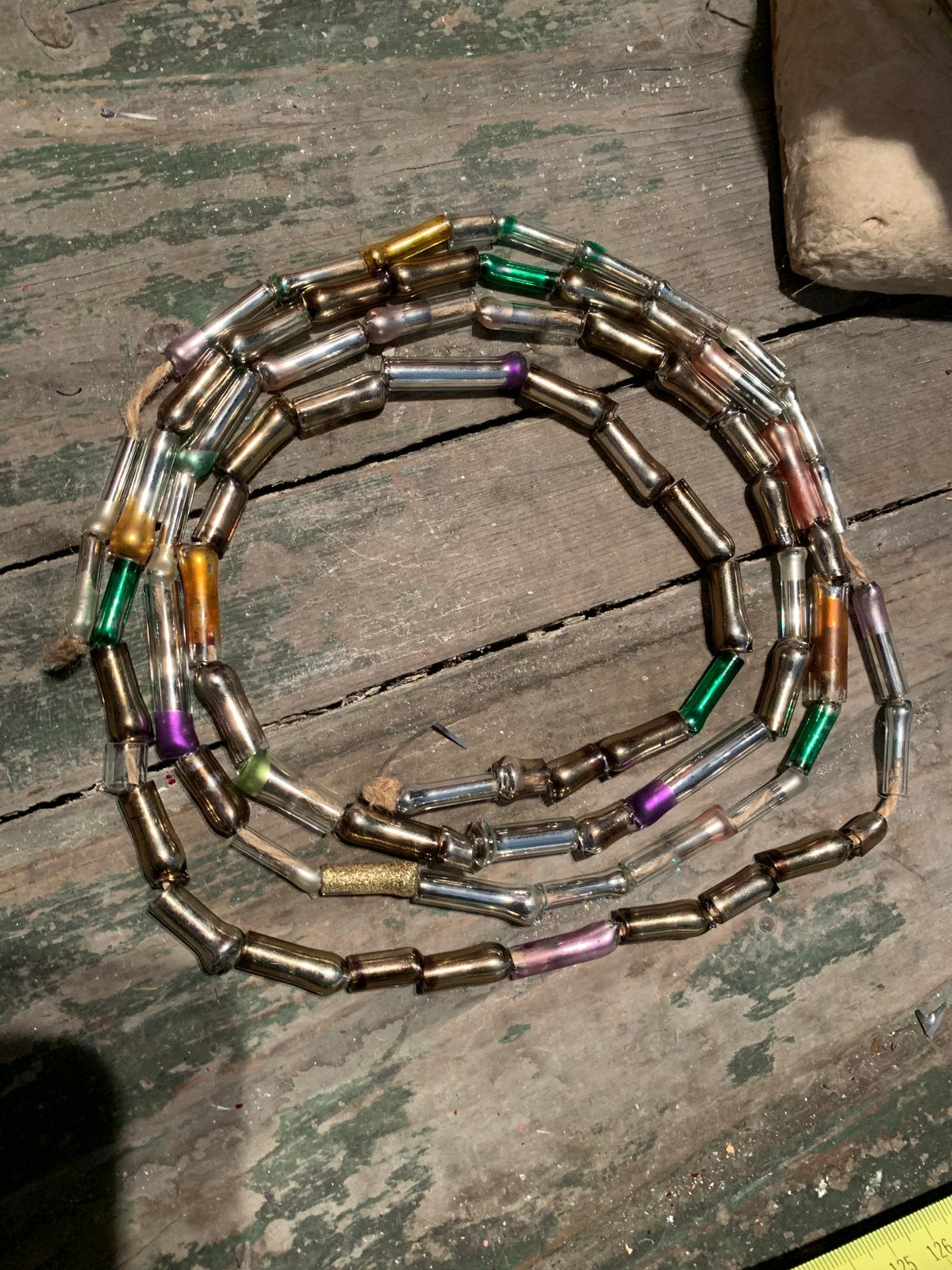 Antieke quirlande kerst kralen ketting, Gebruikt, T, Ophalen of Verzenden, N