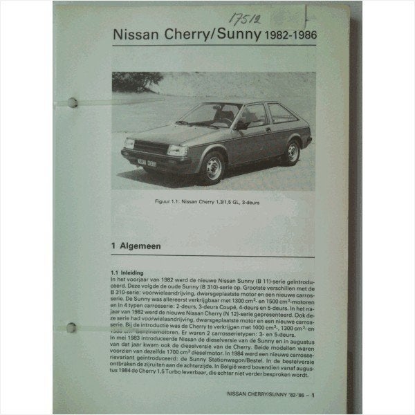 Nissan Cherry Sunny Vraagbaak losbladig 1982 #1 Nederlands, Ophalen of Verzenden, Gelezen, Nissan
