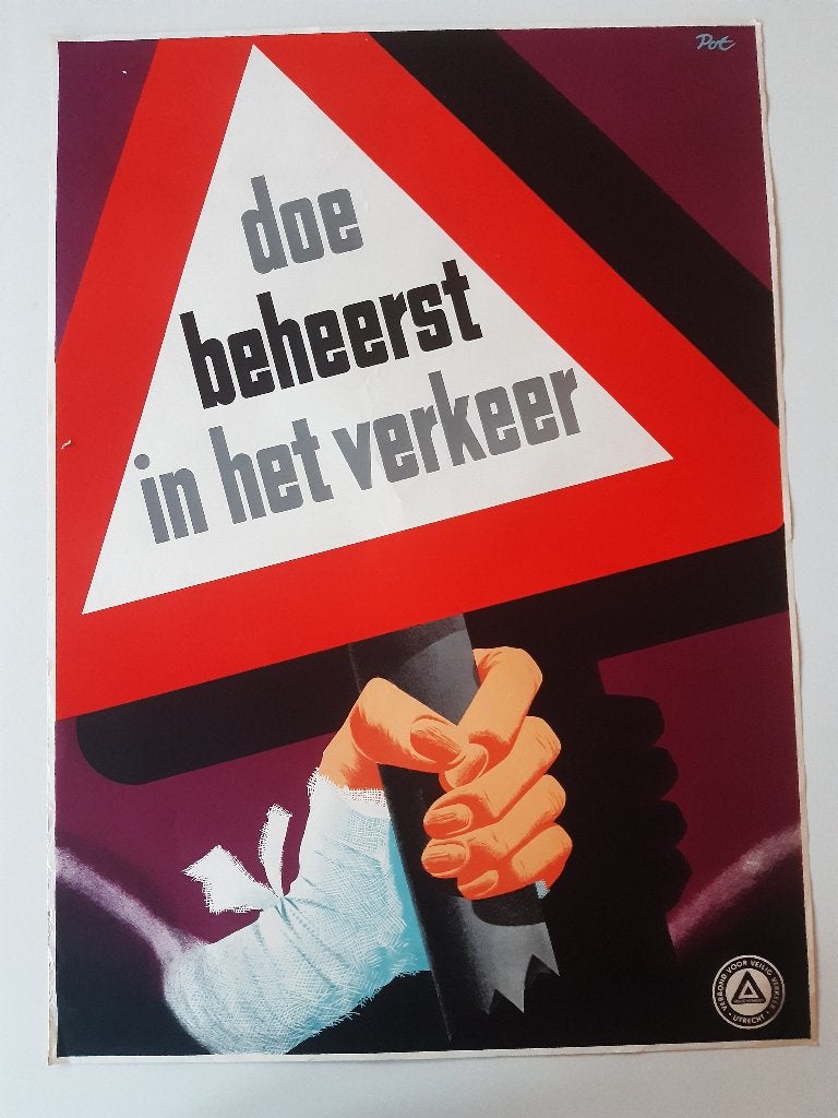 Originele poster Veilig Verkeer Willy Pot, Rechthoekig Staand, Ophalen of Verzenden, Zo goed als nieuw, A1 t/m A3